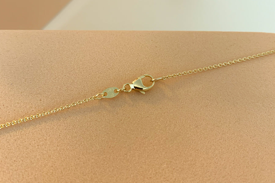 Gold Kette mit Gravur Plättchen Anhänger aus 585er Gelbgold