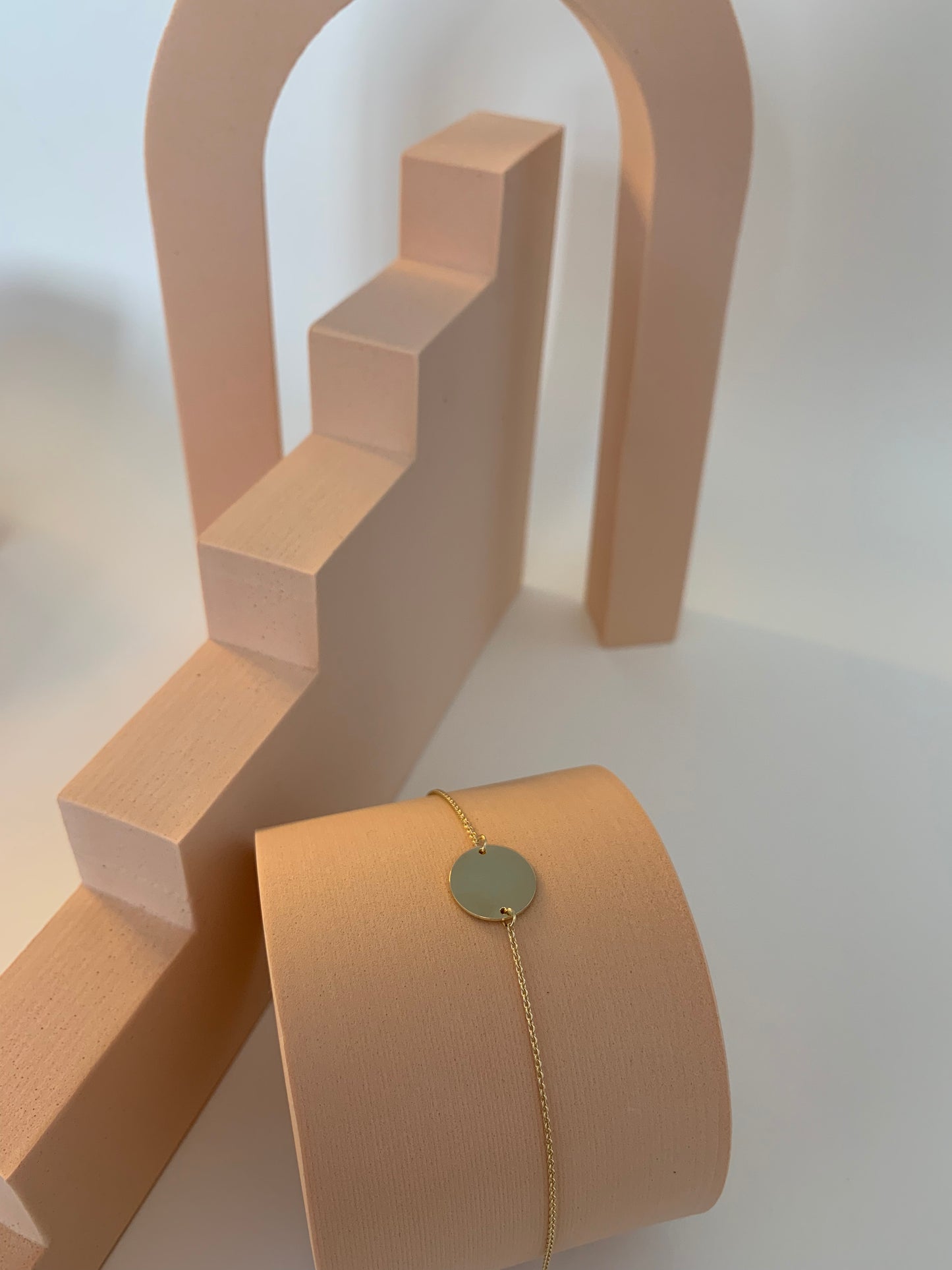 Gold Armband mit Gravur-Plättchen aus 585er Gelbgold
