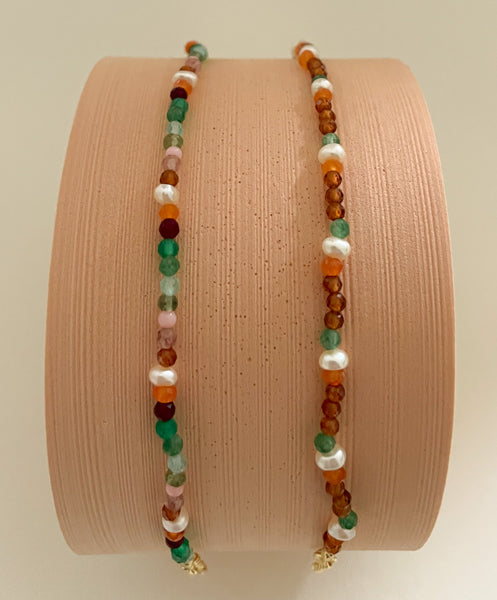 Buntes Perlenarmband bunten Edelsteinen, Armband mit Geburtssteinen