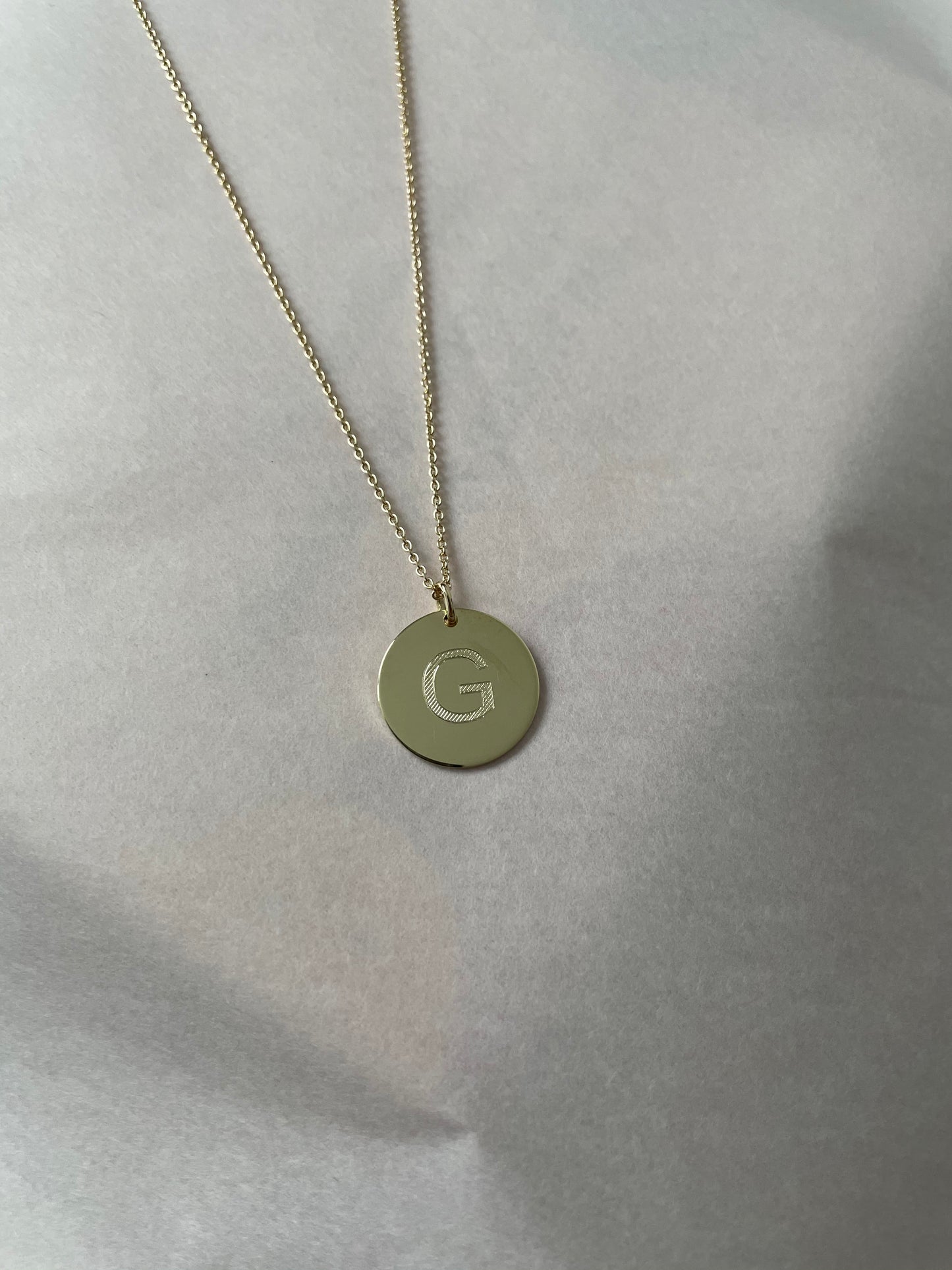 Gold Kette mit Gravur Plättchen Anhänger aus 585er Gelbgold